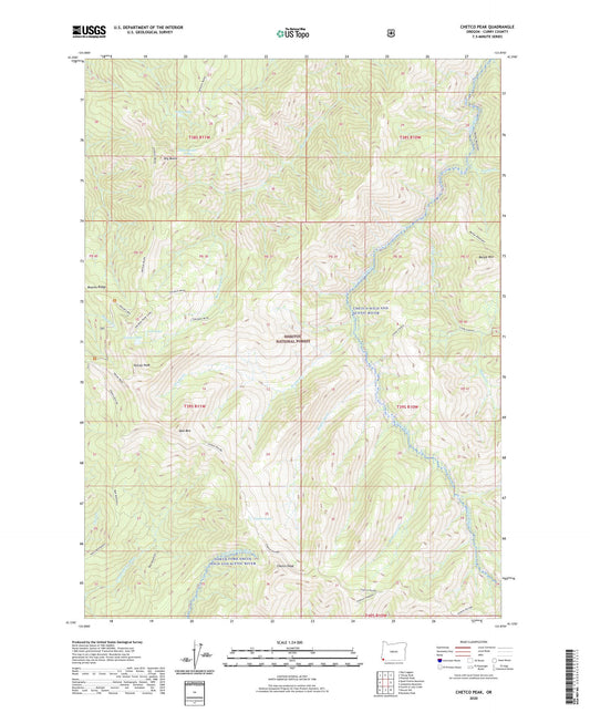 Chetco Peak Oregon US Topo Map Image