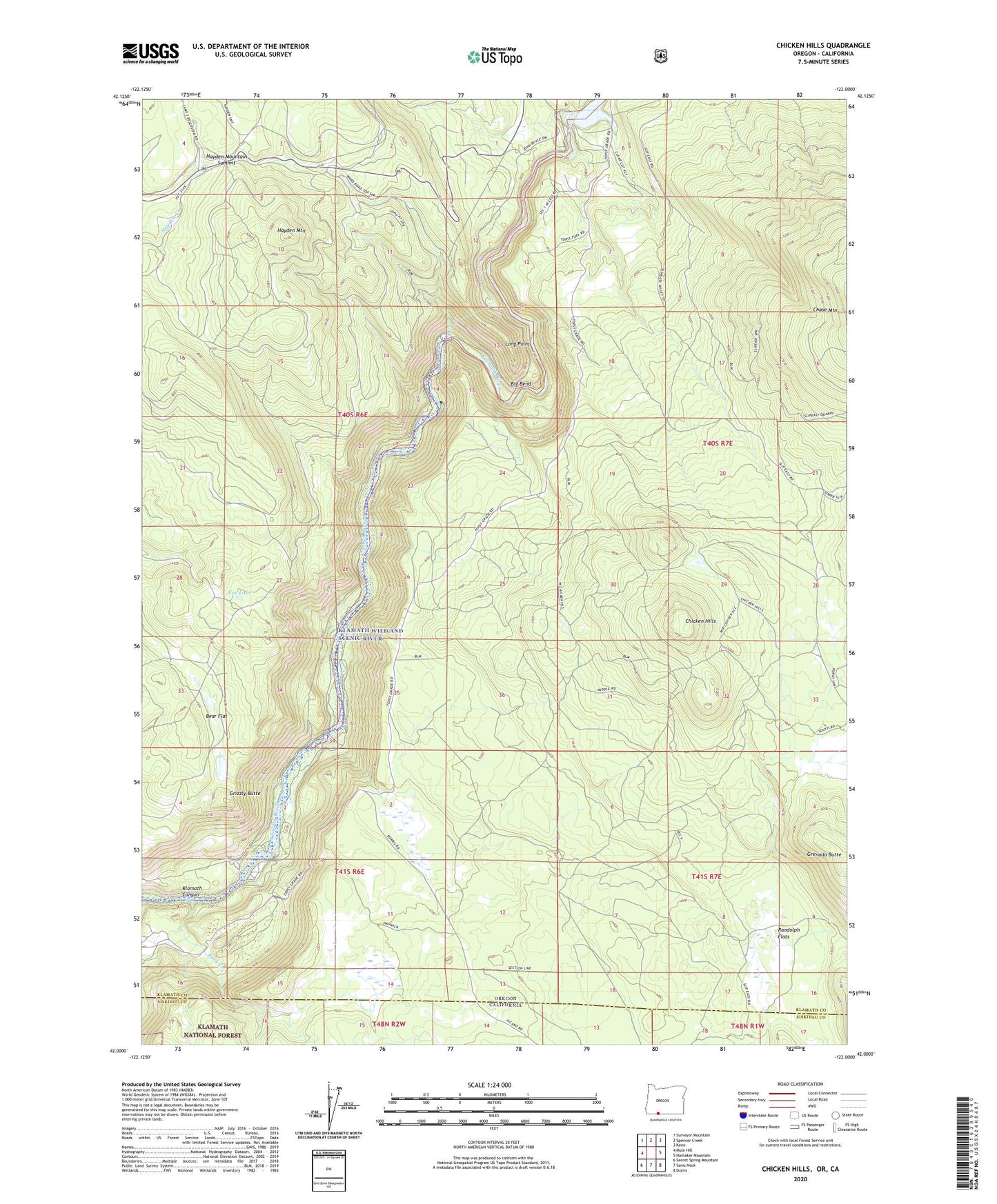 Chicken Hills Oregon US Topo Map Image