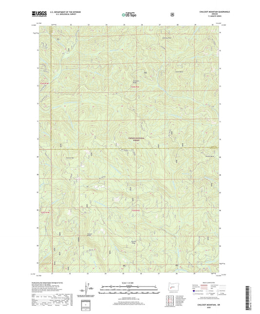 Chilcoot Mountain Oregon US Topo Map Image