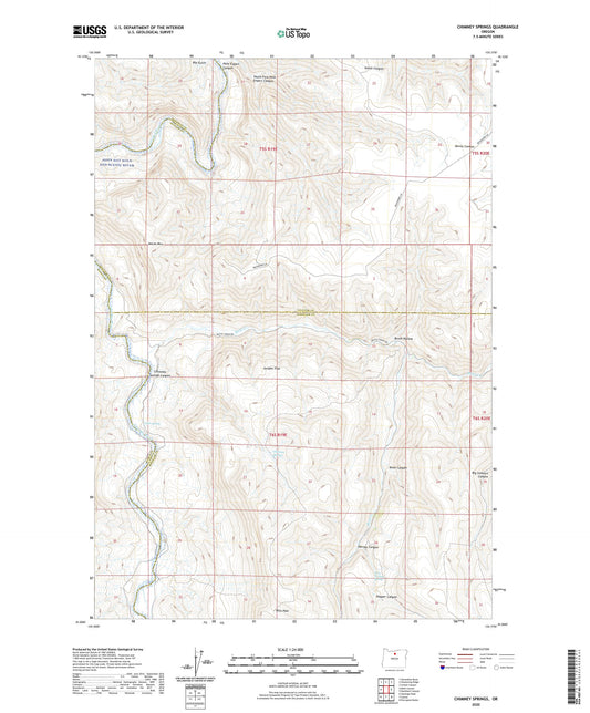 Chimney Springs Oregon US Topo Map Image