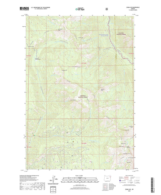 China Cap Oregon US Topo Map Image