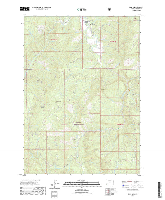 China Flat Oregon US Topo Map Image