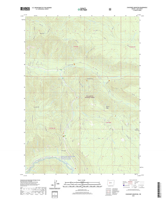 Chucksney Mountain Oregon US Topo Map Image
