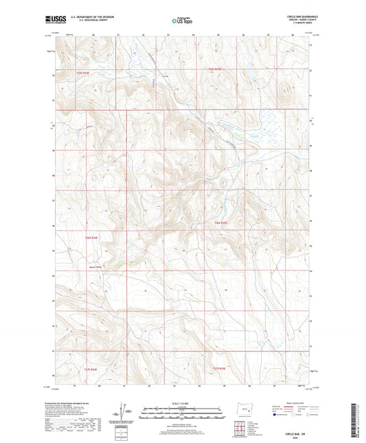 Circle Bar Oregon US Topo Map Image