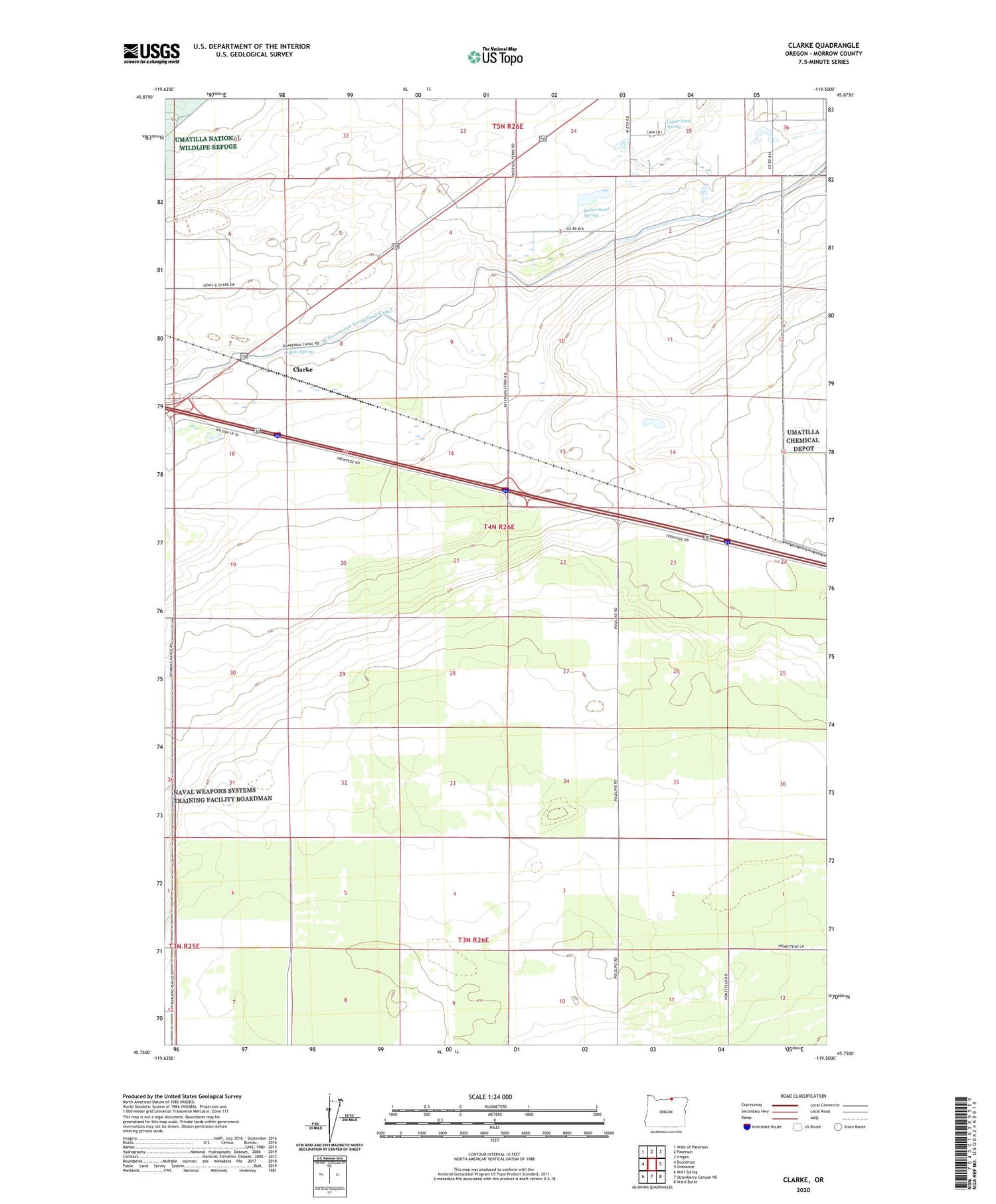 Clarke Oregon US Topo Map Image