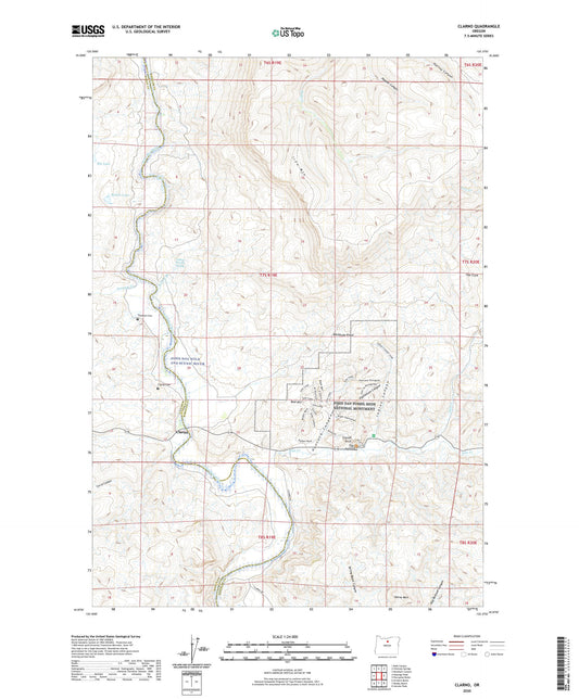 Clarno Oregon US Topo Map Image