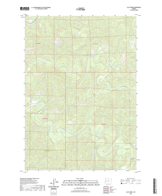 Clay Creek Oregon US Topo Map Image