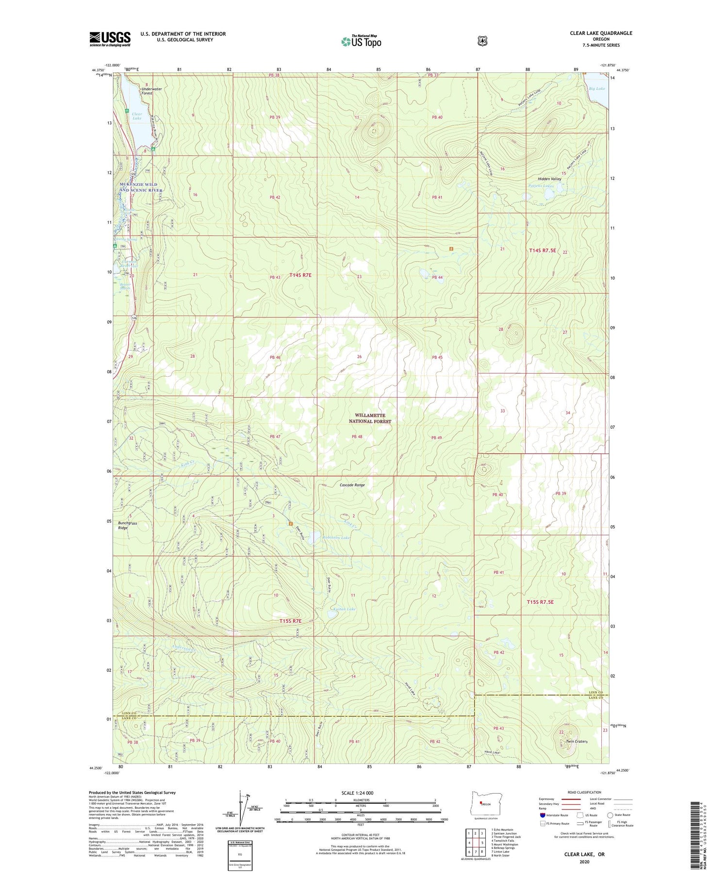 Clear Lake Oregon US Topo Map Image