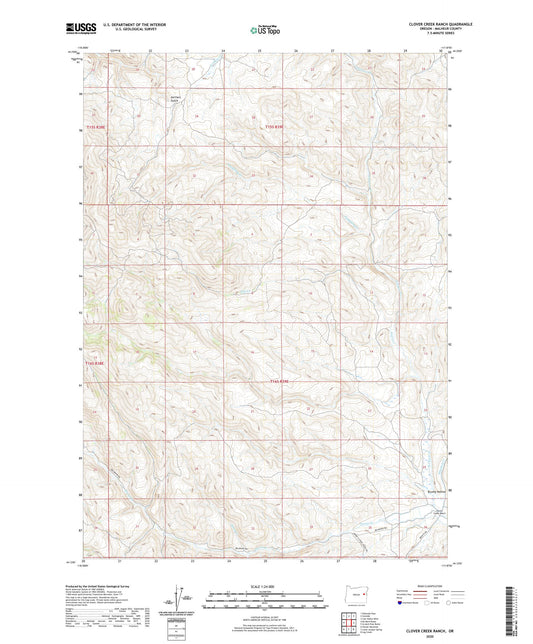 Clover Creek Ranch Oregon US Topo Map Image