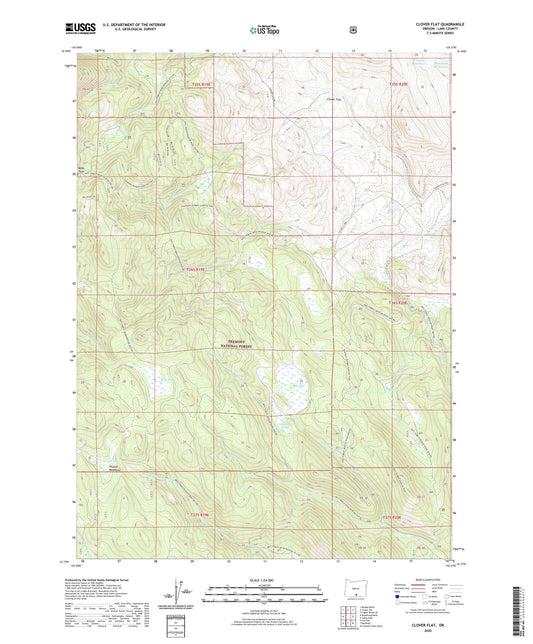 Clover Flat Oregon US Topo Map Image
