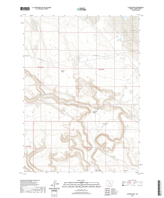 Clover Swale Oregon US Topo Map Image