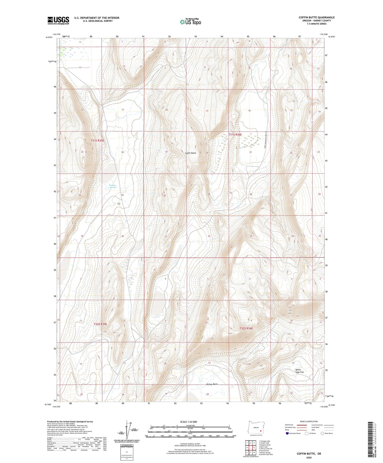 Coffin Butte Oregon US Topo Map Image