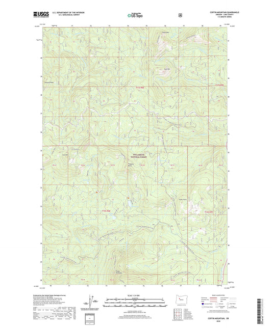 Coffin Mountain Oregon US Topo Map Image