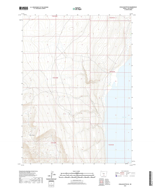 Coglan Buttes NE Oregon US Topo Map Image