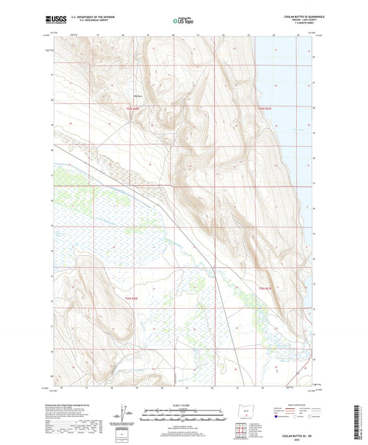 Coglan Buttes SE Oregon US Topo Map Image
