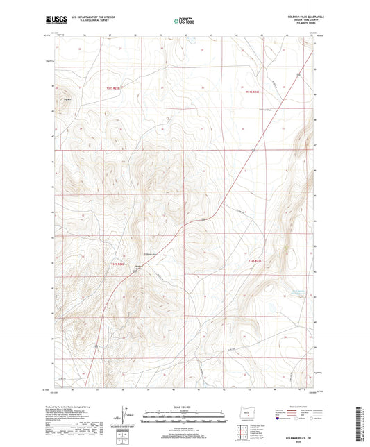 Coleman Hills Oregon US Topo Map Image