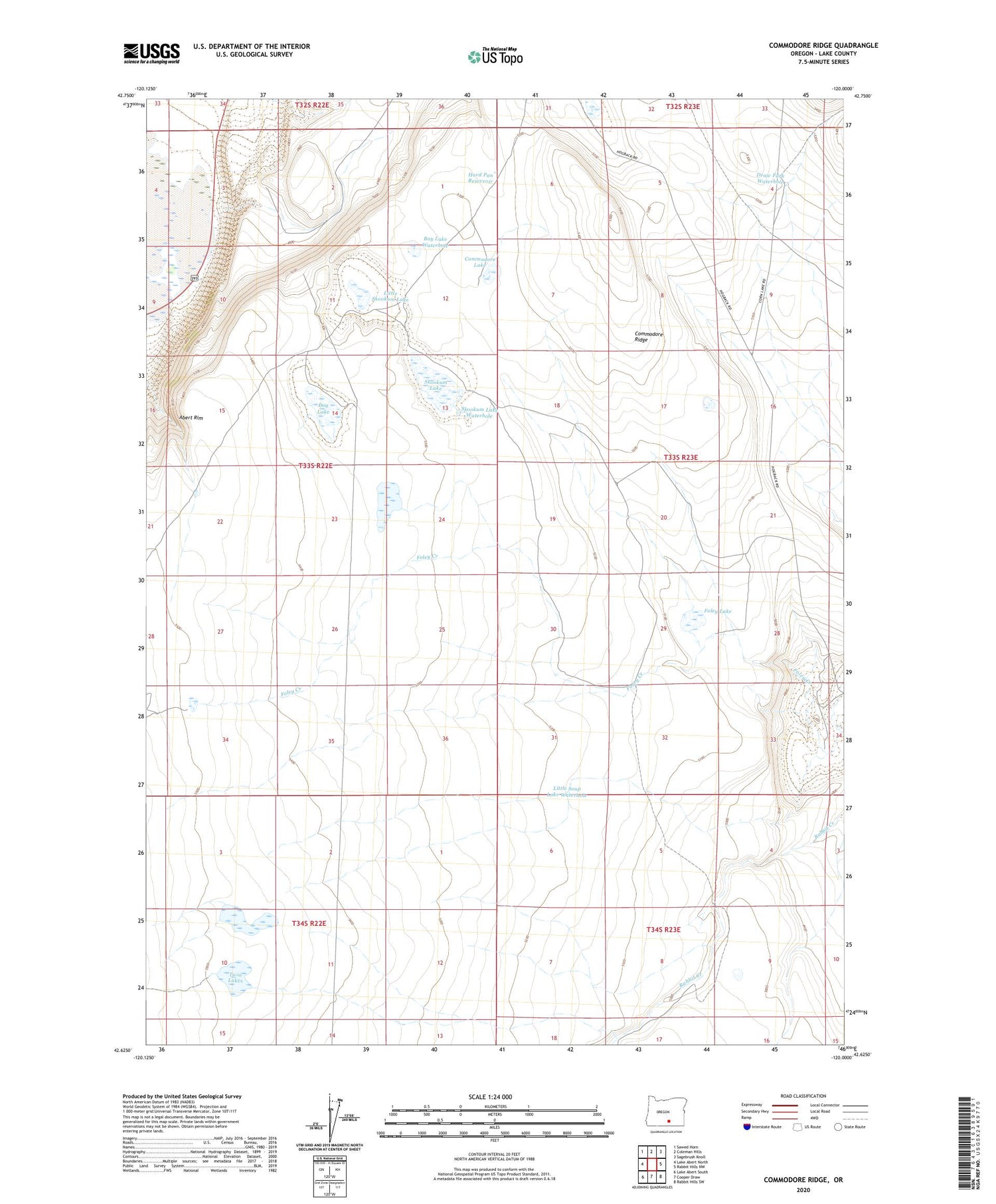 Commodore Ridge Oregon US Topo Map Image