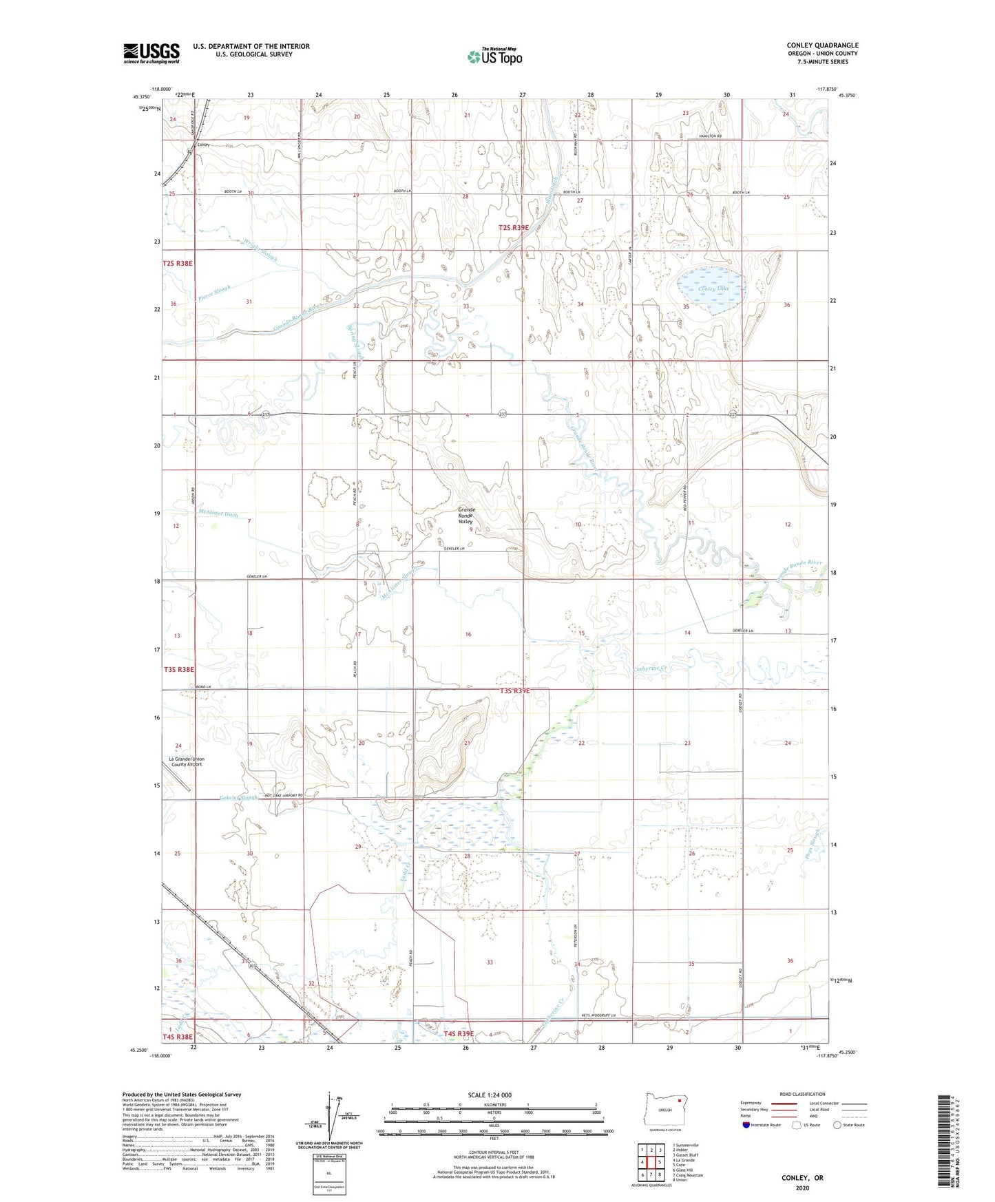 Conley Oregon US Topo Map Image