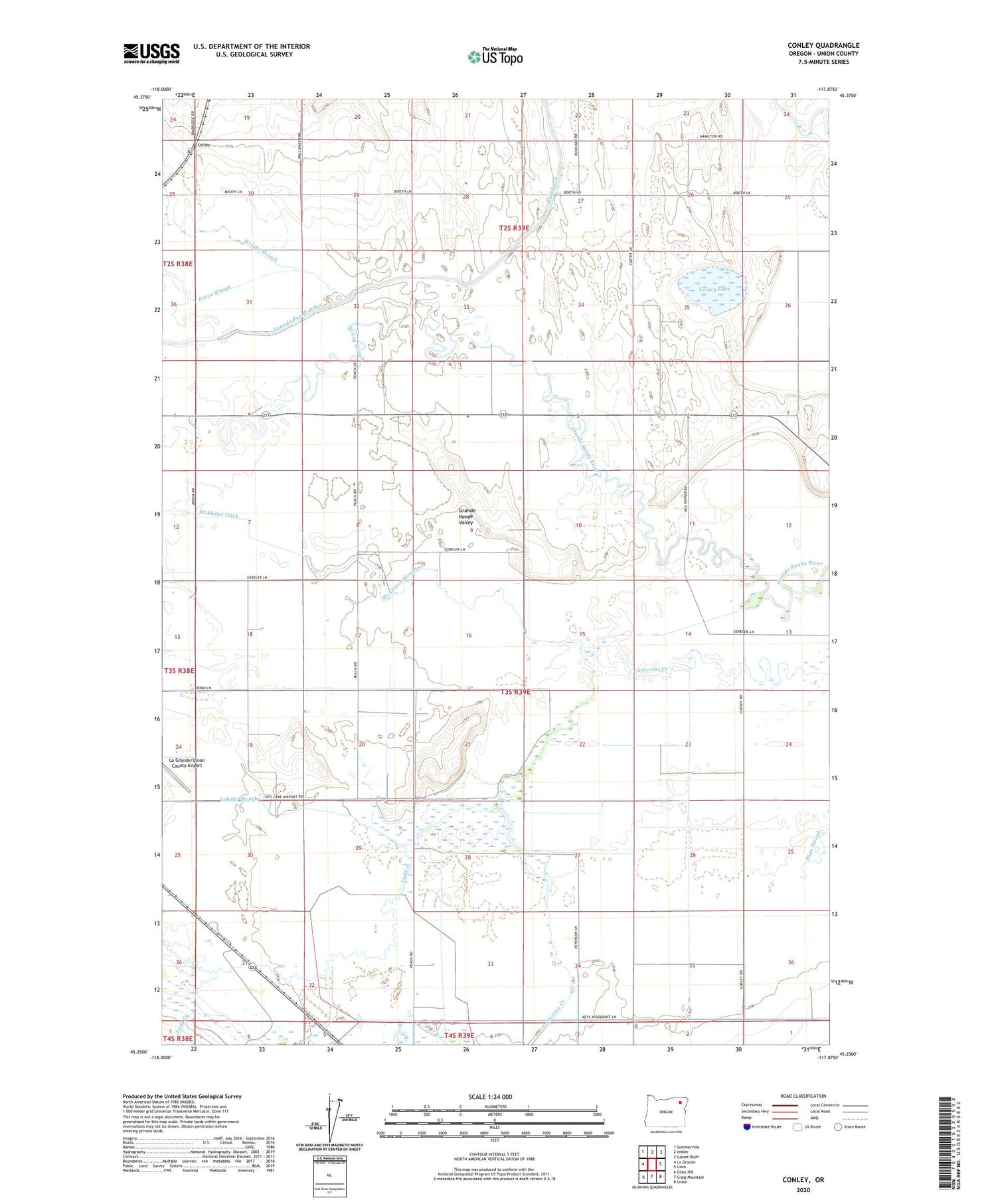 Conley Oregon US Topo Map Image