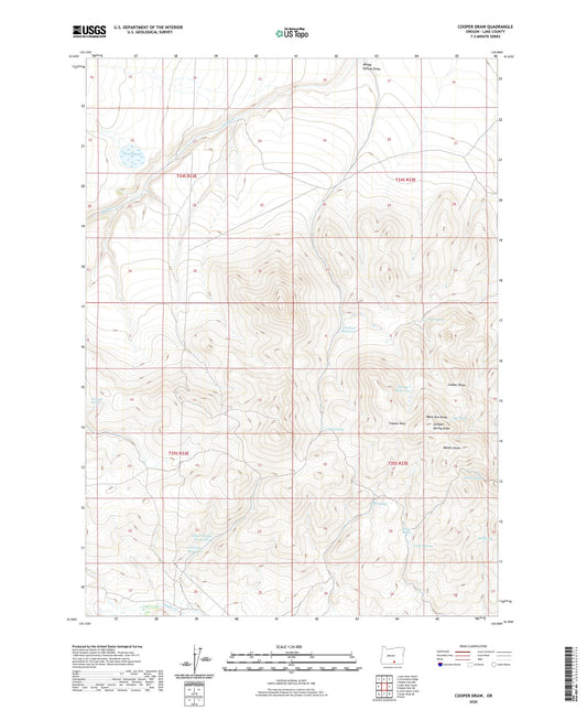Cooper Draw Oregon US Topo Map Image