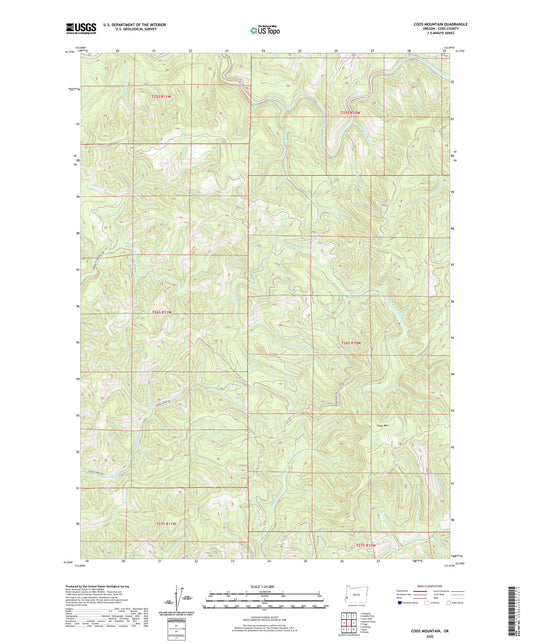 Coos Mountain Oregon US Topo Map Image