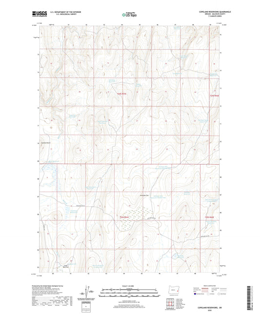 Copeland Reservoirs Oregon US Topo Map Image