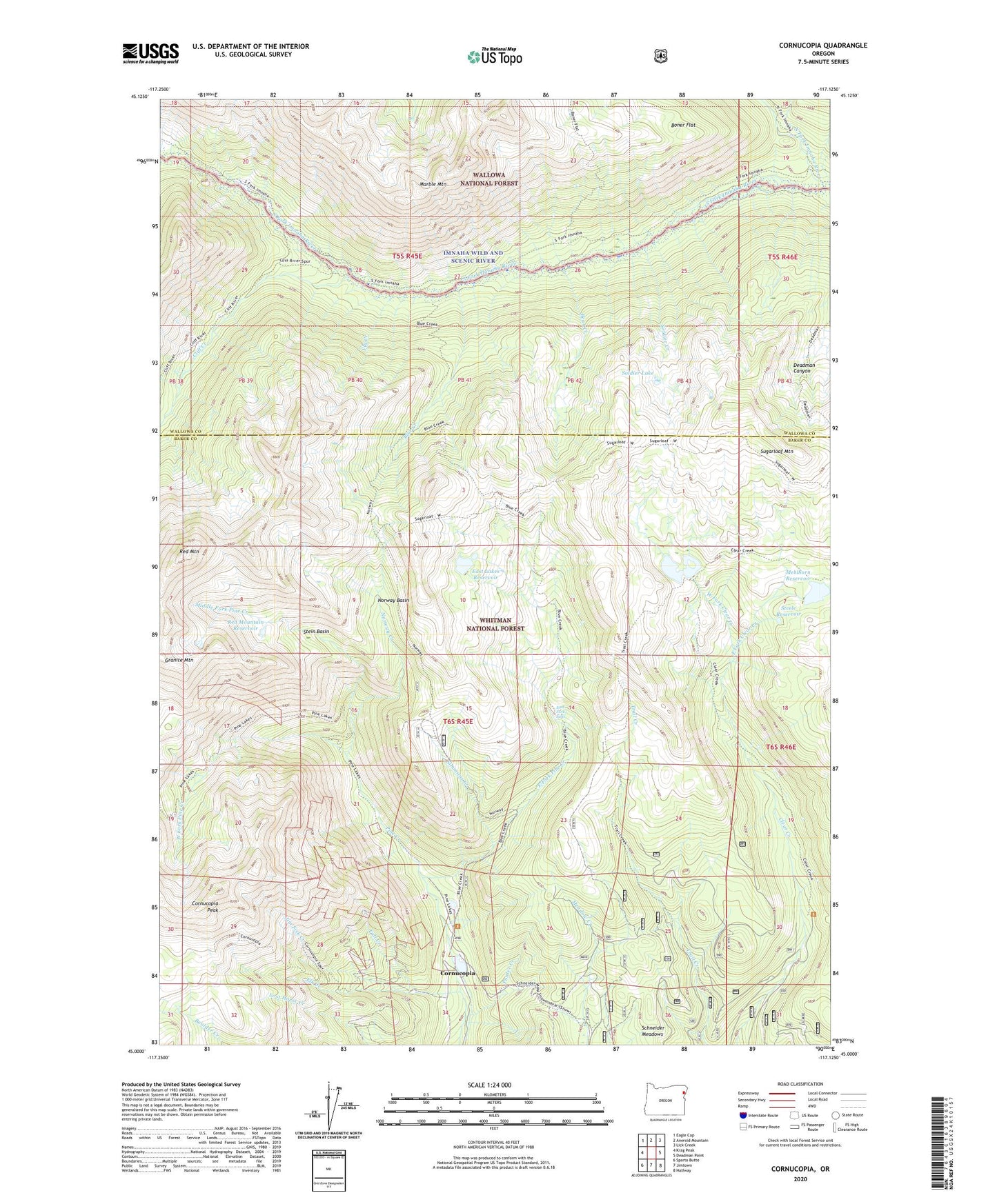 Cornucopia Oregon US Topo Map Image