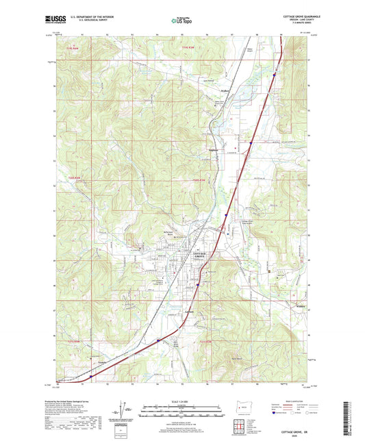 Cottage Grove Oregon US Topo Map Image