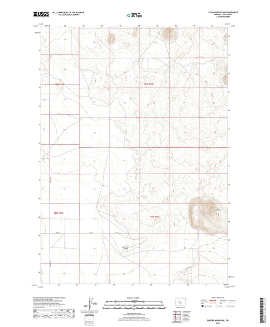 Cougar Mountain Oregon US Topo Map Image