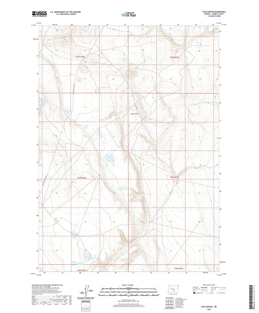 Cox Canyon Oregon US Topo Map Image