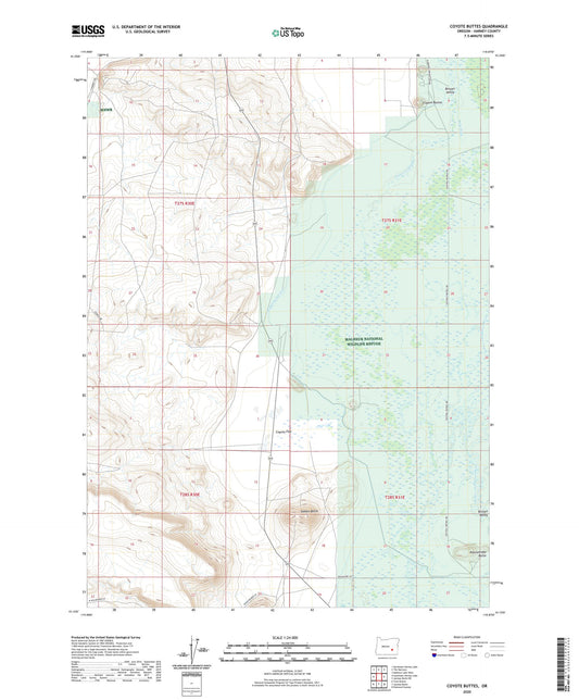 Coyote Buttes Oregon US Topo Map Image
