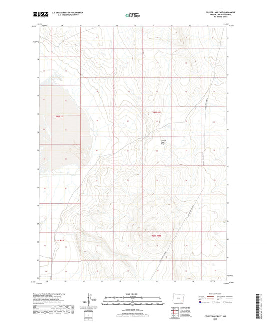 Coyote Lake East Oregon US Topo Map Image