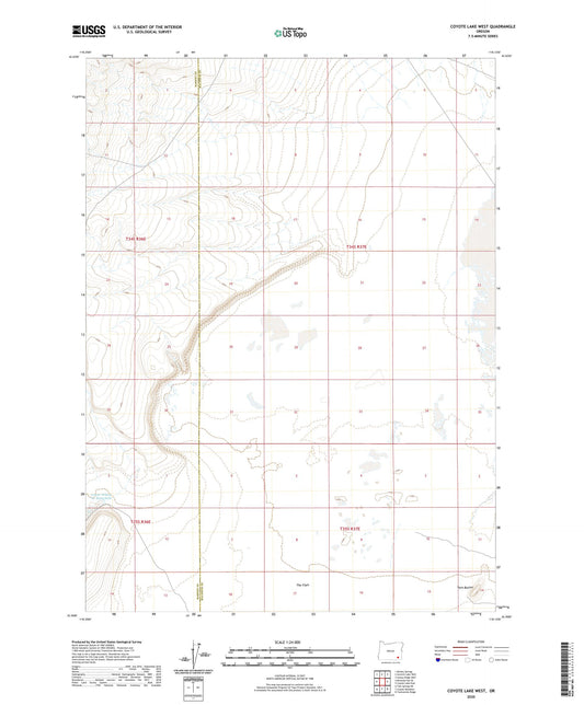 Coyote Lake West Oregon US Topo Map Image