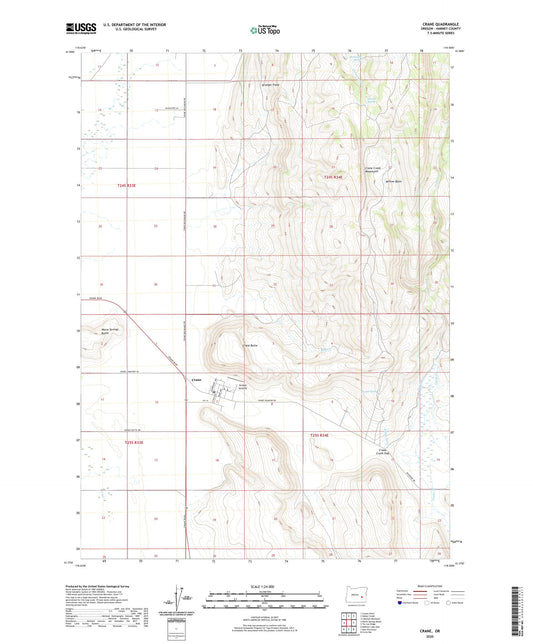 Crane Oregon US Topo Map Image