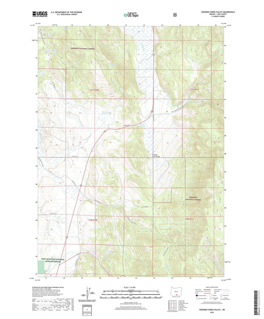 Crooked Creek Valley Oregon US Topo Map Image