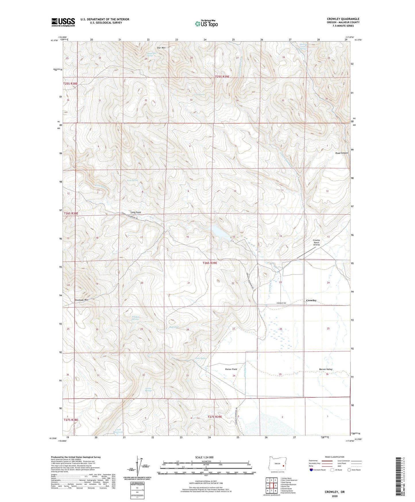 Crowley Oregon US Topo Map Image