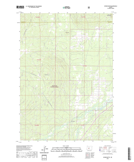 Cryder Butte Oregon US Topo Map Image