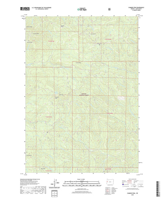 Cummins Peak Oregon US Topo Map Image
