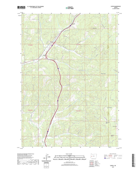 Curtin Oregon US Topo Map Image