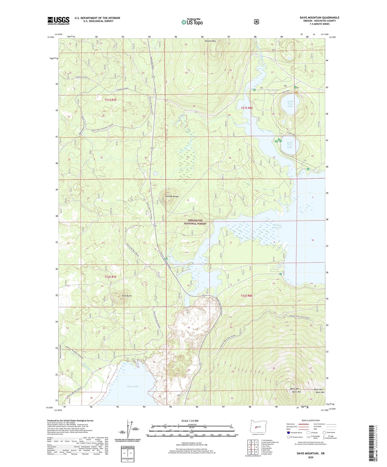 Davis Mountain Oregon US Topo Map Image
