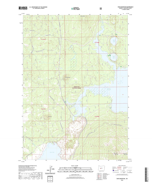 Davis Mountain Oregon US Topo Map Image