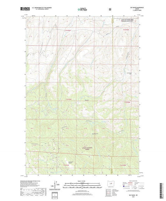 Day Basin Oregon US Topo Map Image