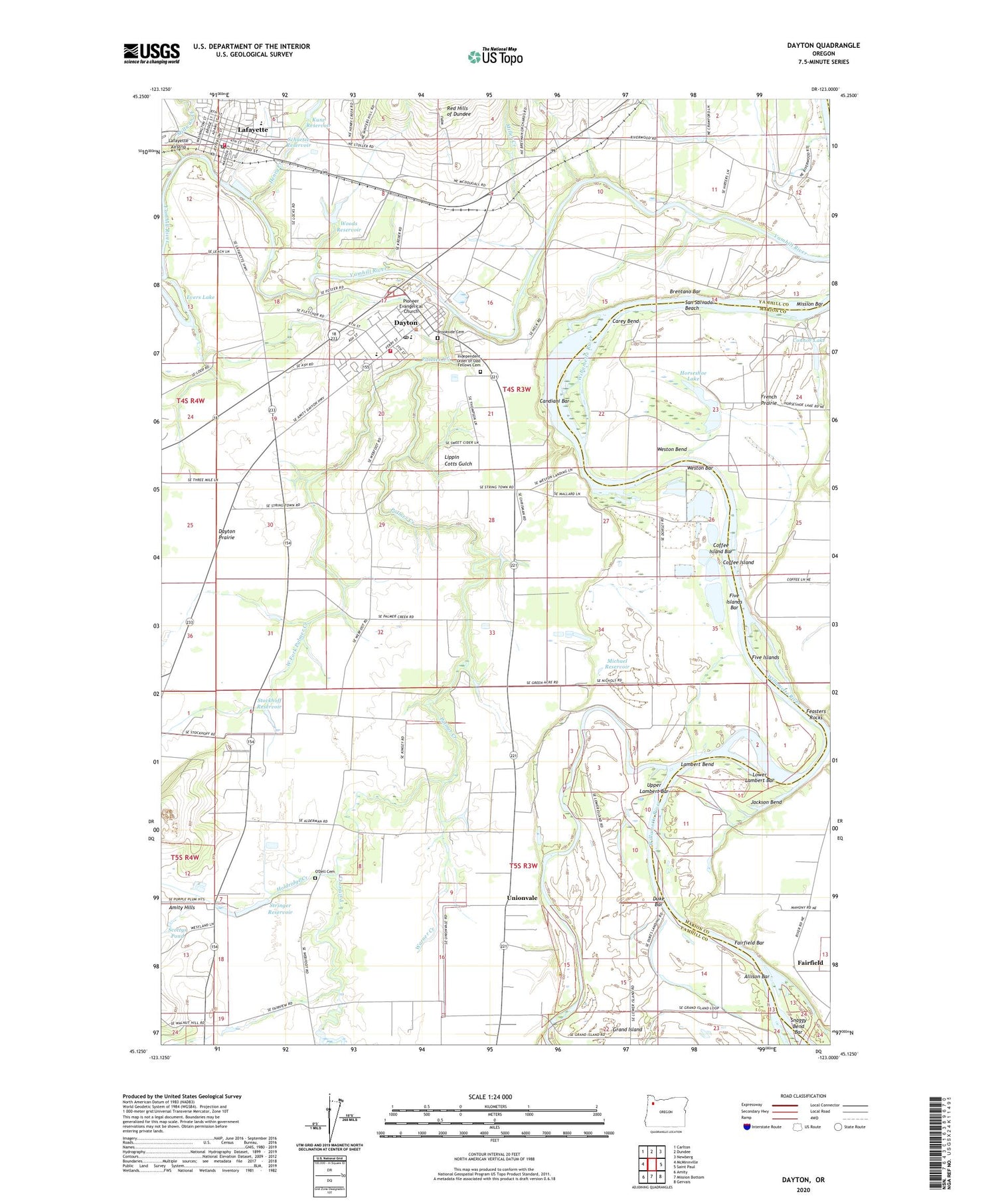 Dayton Oregon US Topo Map Image