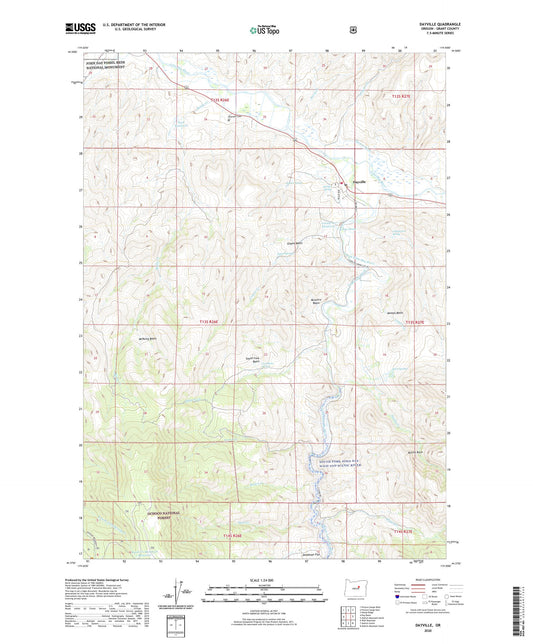 Dayville Oregon US Topo Map Image