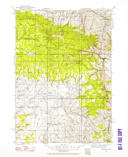 Historic 1932 Dayville Oregon 30'x30' Topo Map Image