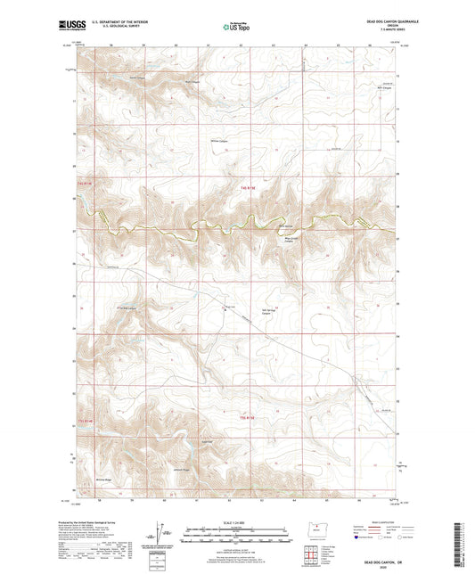 Dead Dog Canyon Oregon US Topo Map Image