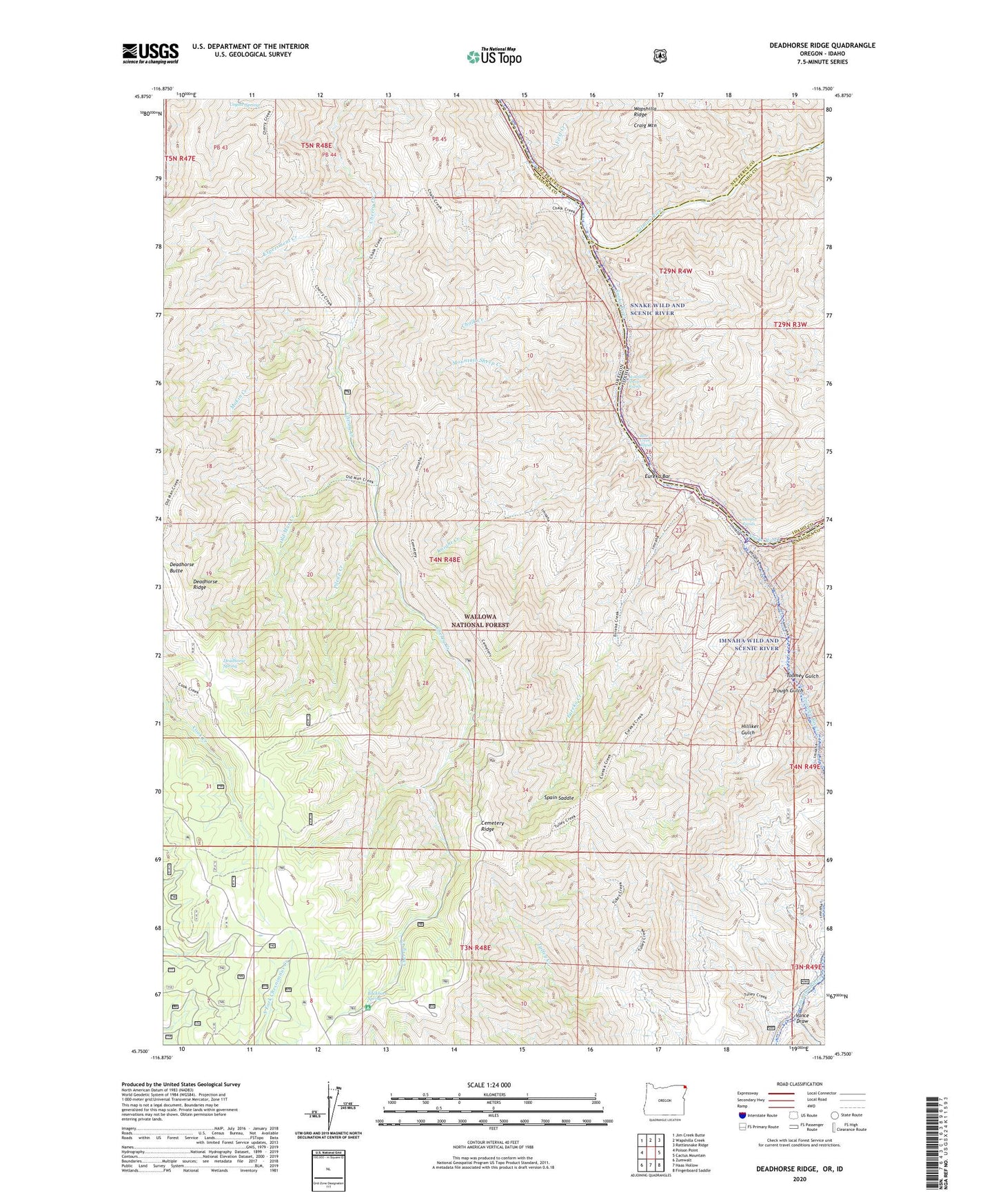 Deadhorse Ridge Oregon US Topo Map Image