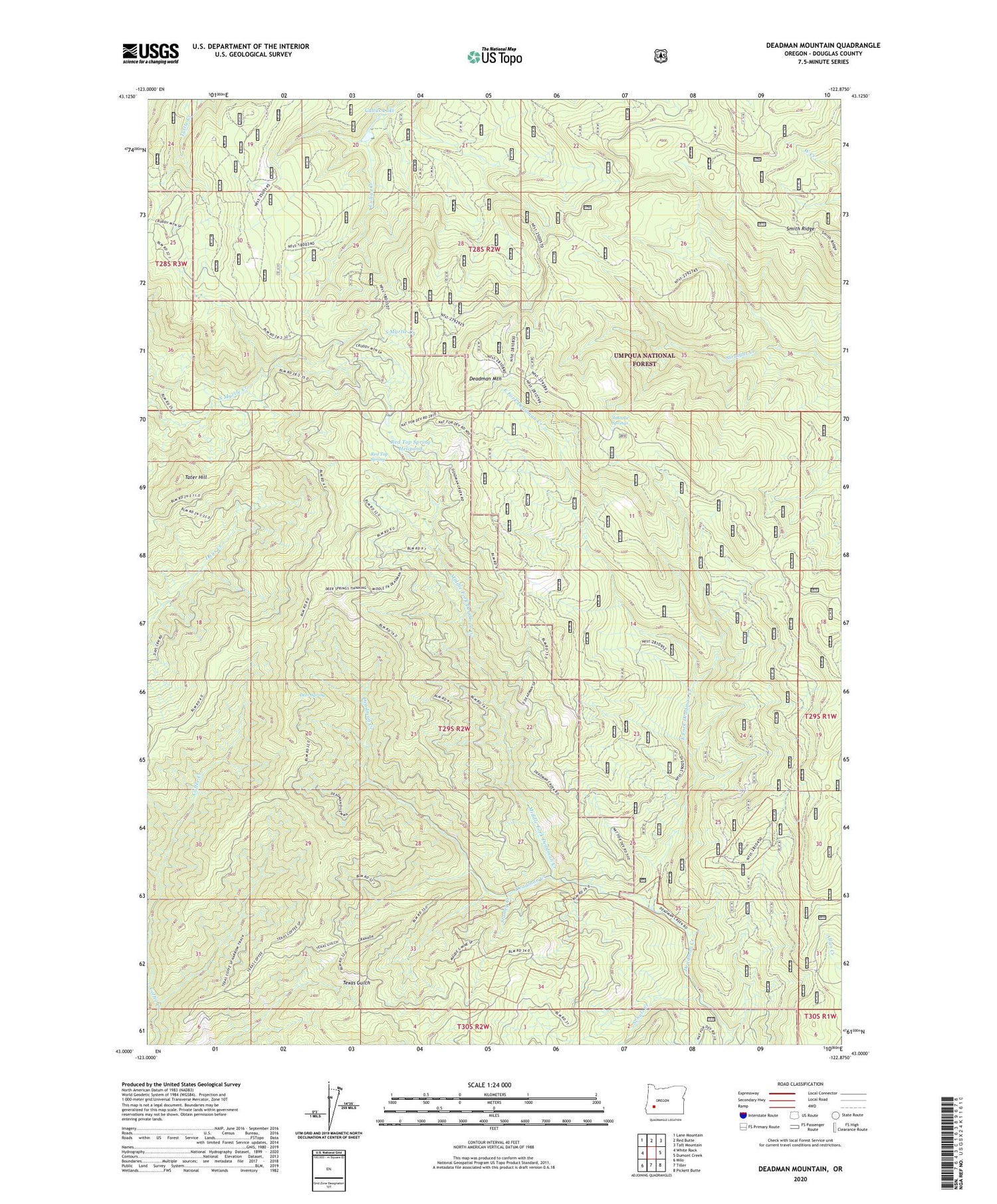 Deadman Mountain Oregon US Topo Map Image