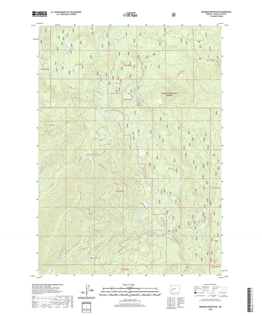 Deadman Mountain Oregon US Topo Map Image