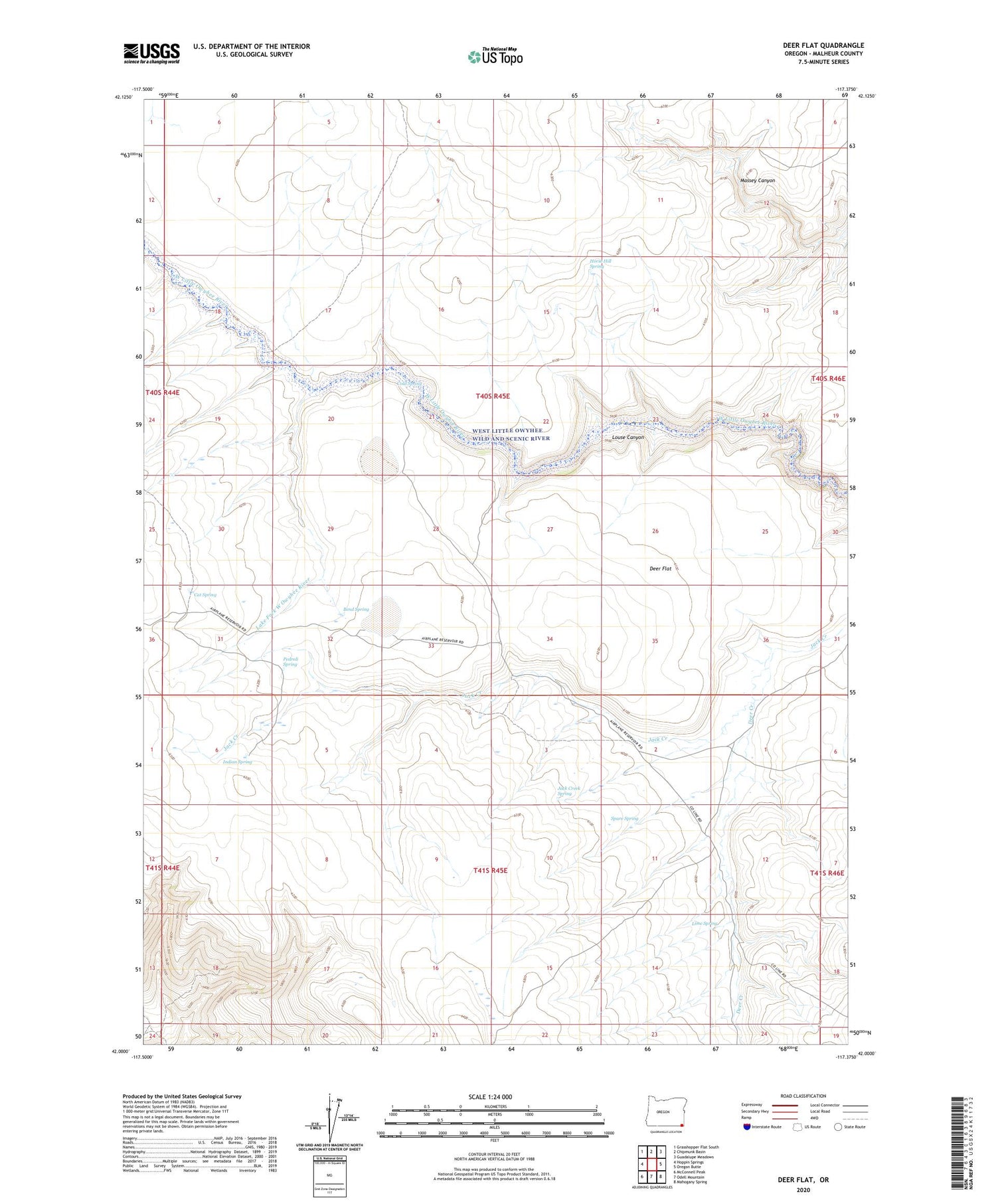 Deer Flat Oregon US Topo Map Image